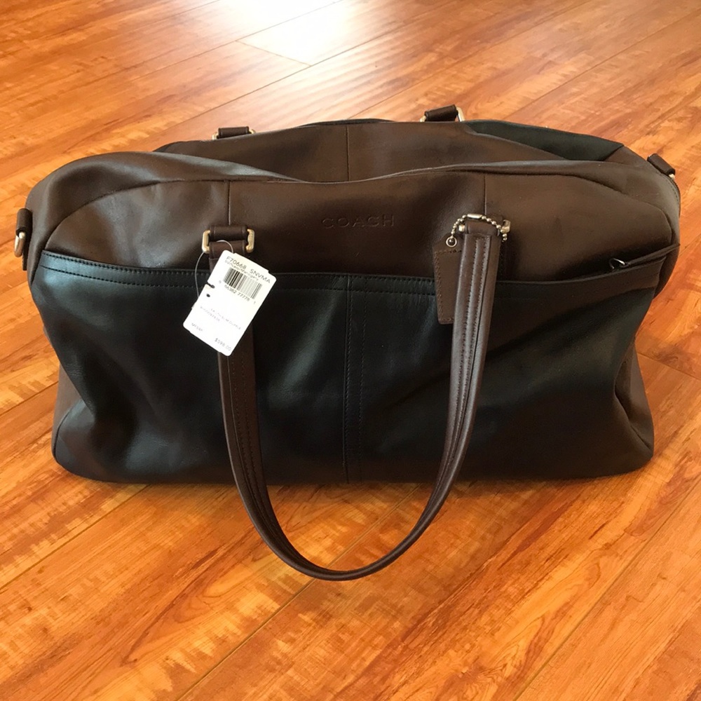 Leather Coach Travel / Weekender /Duffle Bag - NWT